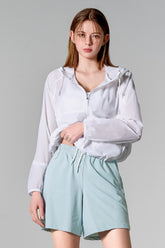 City Cropped Windbreaker - White