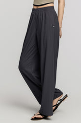 Pleated Wide Pants- Charcoal