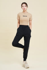 Logo Cropped Short Sleeve T-Shirt - Beige