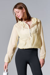 City Cropped Windbreaker - Light Cream