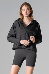 City Cropped Windbreaker - Black