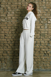 Smoothie Cropped Hoodie - Ivory