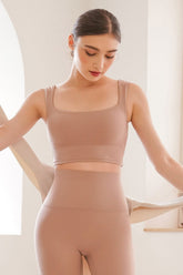 Plax Air Square Bra Top - Mud Pink