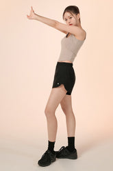Cottonic Round-Neck Sleeveless Top - Wood Brown