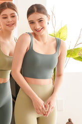 Plax Air Square Bra Top - Artichoke Mint
