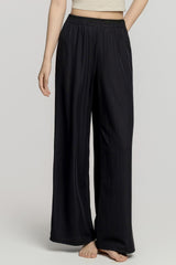 Pleated Wide Pants- Black