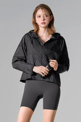 City Cropped Windbreaker - Black