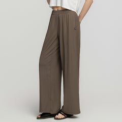Pleated Wide Pants- Brown