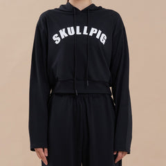Smoothie Cropped Hoodie - Black