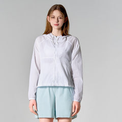 City Cropped Windbreaker - White
