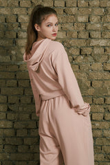 Smoothie Cropped Hoodie - Pink