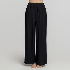 Pleated Wide Pants- Black