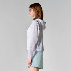 City Cropped Windbreaker - White