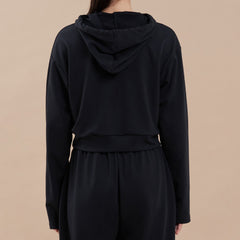 Smoothie Cropped Hoodie - Black
