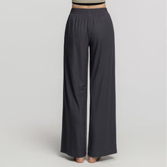 Pleated Wide Pants- Charcoal