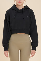 Logo Cropped Hoodie - Gray