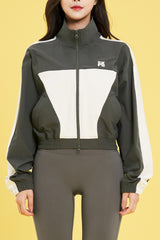EcoTech High Color-Block Jacket - Khaki Gray