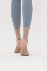 Open-Toe Ankle Yoga Socks - Beige