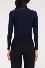 Soft Warm High-Neck Top - Navy