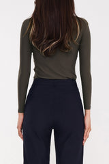 Soft Warm High-Neck Top - Navy