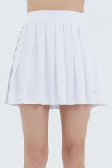Pleated Active Skirt with Built-In Shorts - Black