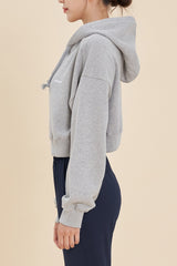 Logo Cropped Hoodie - Gray