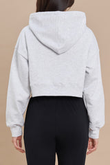 Logo Cropped Hoodie - Gray