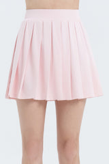 Pleated Active Skirt with Built-In Shorts - Black