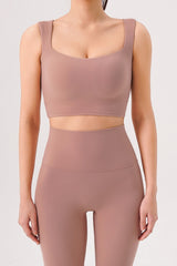 Plax Air Square Bra Top - Mud Pink