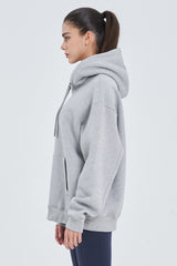 Skullpig Lettering Fleece Hoodie - Gray