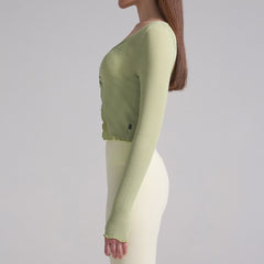 Front Slit Shirring Cover-up - Olive