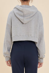 Logo Cropped Hoodie - Gray