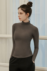 Soft Warm High-Neck Top - Navy