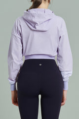 EcoTech Premium Cropped Zip-Up Hoodie - Ivory