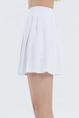 Pleated Active Skirt with Built-In Shorts - Black