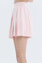Pleated Active Skirt with Built-In Shorts - Black