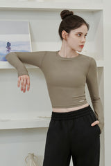 Soft Crop Top - Gray Pink