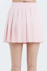 Pleated Active Skirt with Built-In Shorts - Black