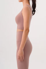 Plax Air Square Bra Top - Mud Pink