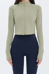 Zero Active Crop Jacket - Oyster Green