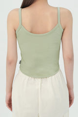 Cottonic Round-Neck Sleeveless Top - Light Khaki
