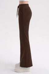 Cotton Peach Bootcut Pants - Gray