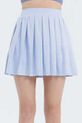 Pleated Active Skirt with Built-In Shorts - Black