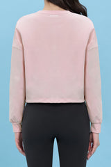 ECOTECH Premium Drawstring Crop Sweatshirt - Strawberry Milk