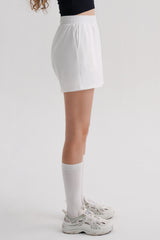 2-in-1 Training Shorts with Built-in Leggings - White