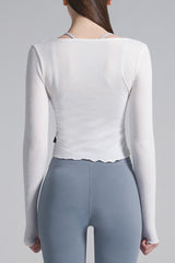 Front Slit Shirring Cover-up - White