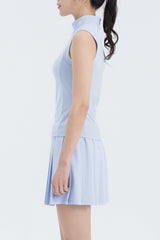 High-Neck Sleeveless Top - Blooming Sky