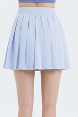 Pleated Active Skirt with Built-In Shorts - Black