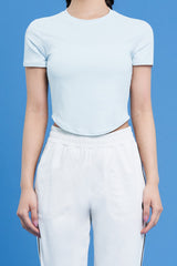 Round Crop Short Sleeve - Baby Blue