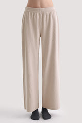 Corduroy Wide-Leg Pants - Beige